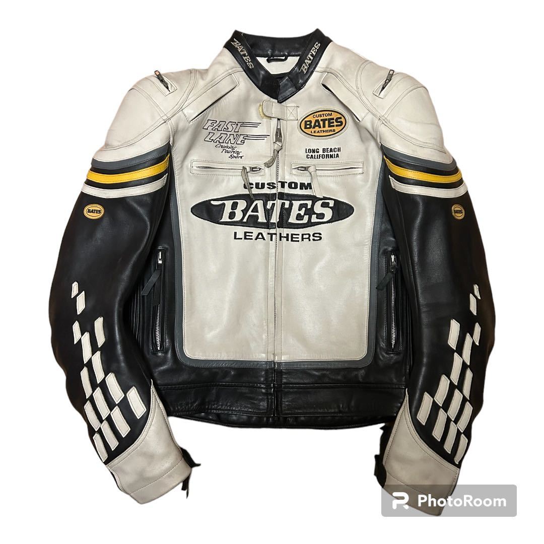 良品 BATES ベイツ パッド入り 本革 ライダース ジャケット XL｜Yahoo