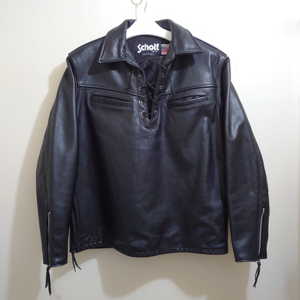 超希少 新品同様 Schott663 プルオーバー レザージャケット L