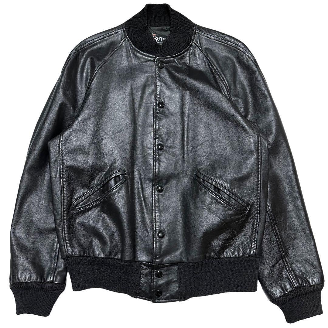80s】米国製 BUTWIN バトウィン オールレザー スタジャン ブラック