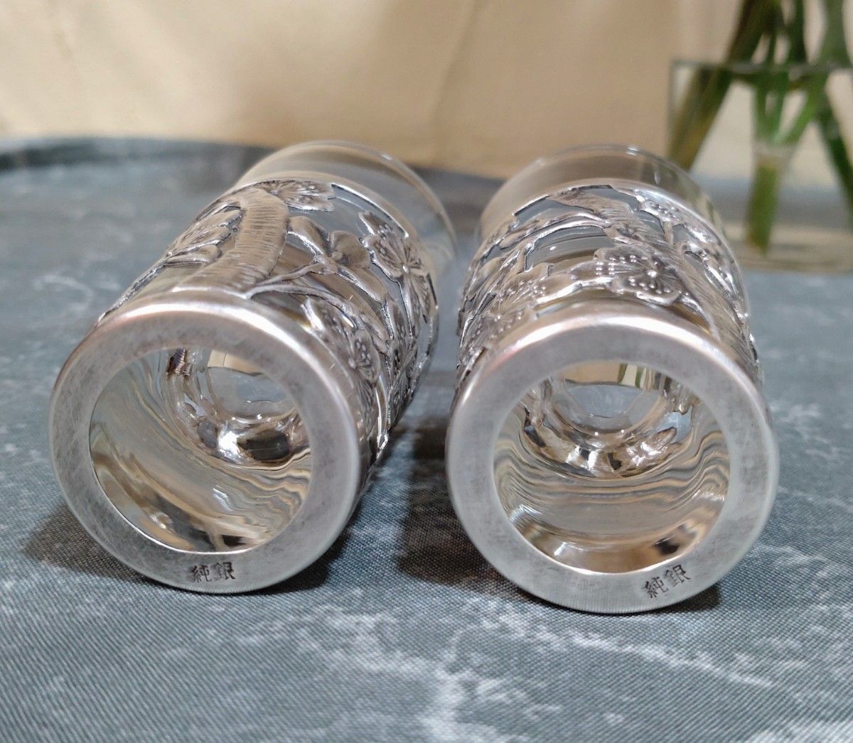 純銀 透し銀被せ ショットグラス2個 銀酒器 銀器｜Yahoo!フリマ（旧