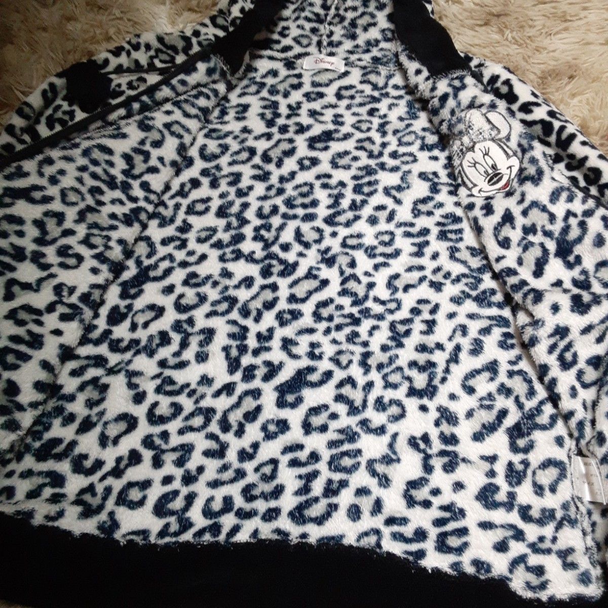ディズニー ミッキー ミニー フリースパーカー 耳付き アニマル柄