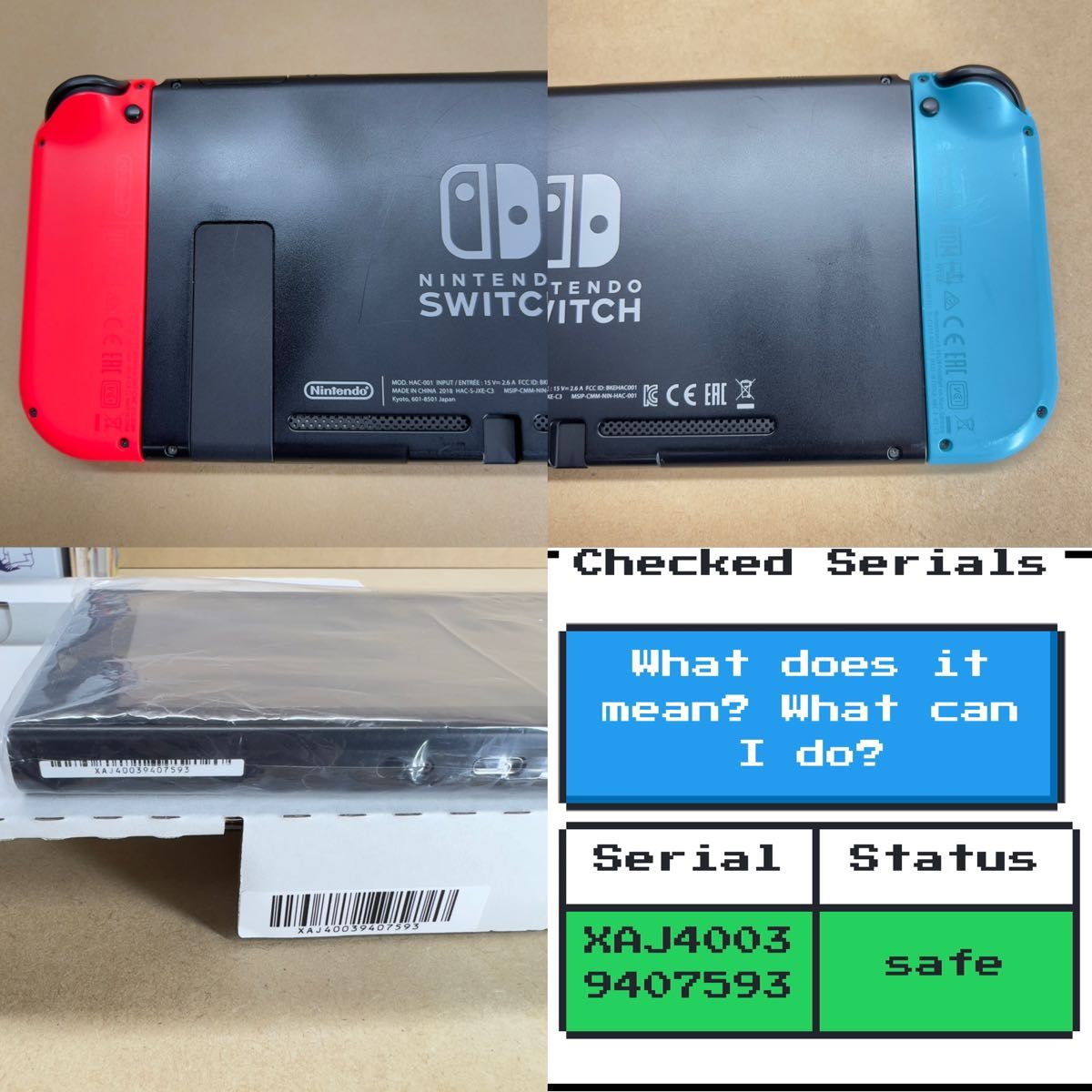 Switch》初期型 未対策機 2018年製 付属品完品 ニンテンドースイッチ