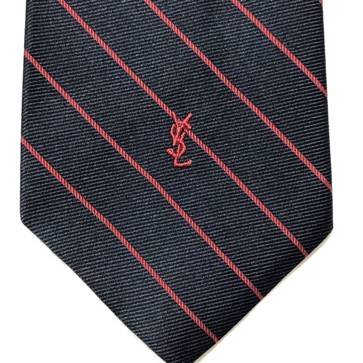 YVES SAINT LAURENT イヴ・サンローラン ネクタイ レジメンタル