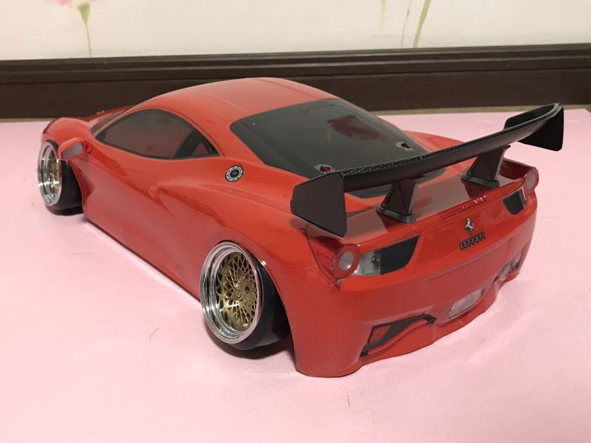 送料無料 1/10 タミヤ フェラーリ 458 GTウィング LED付き ラジコン