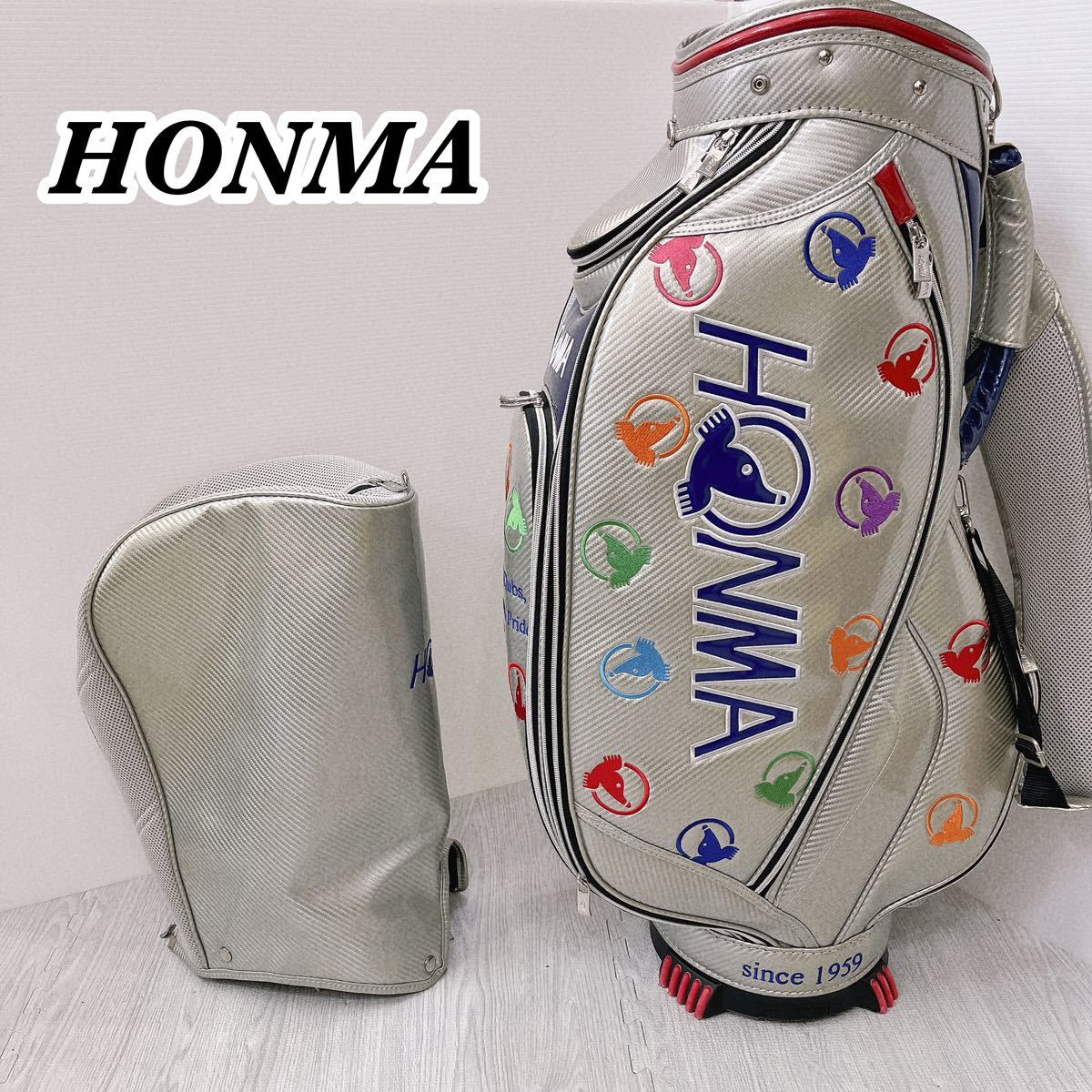 希少品 HONMA ホンマゴルフ キャディバッグ ゴルフバッグ モグラ刺繍