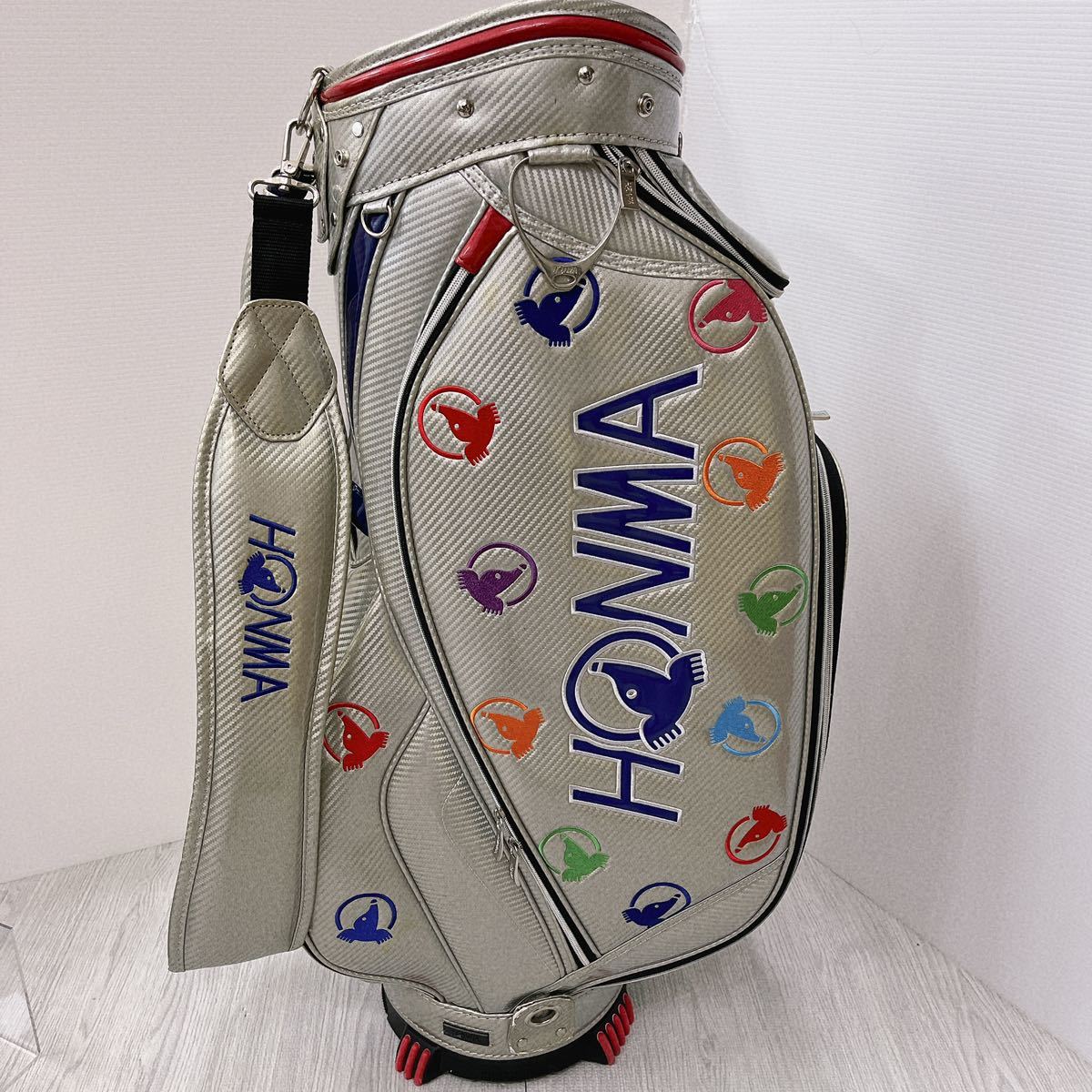 希少品 HONMA ホンマゴルフ キャディバッグ ゴルフバッグ モグラ刺繍