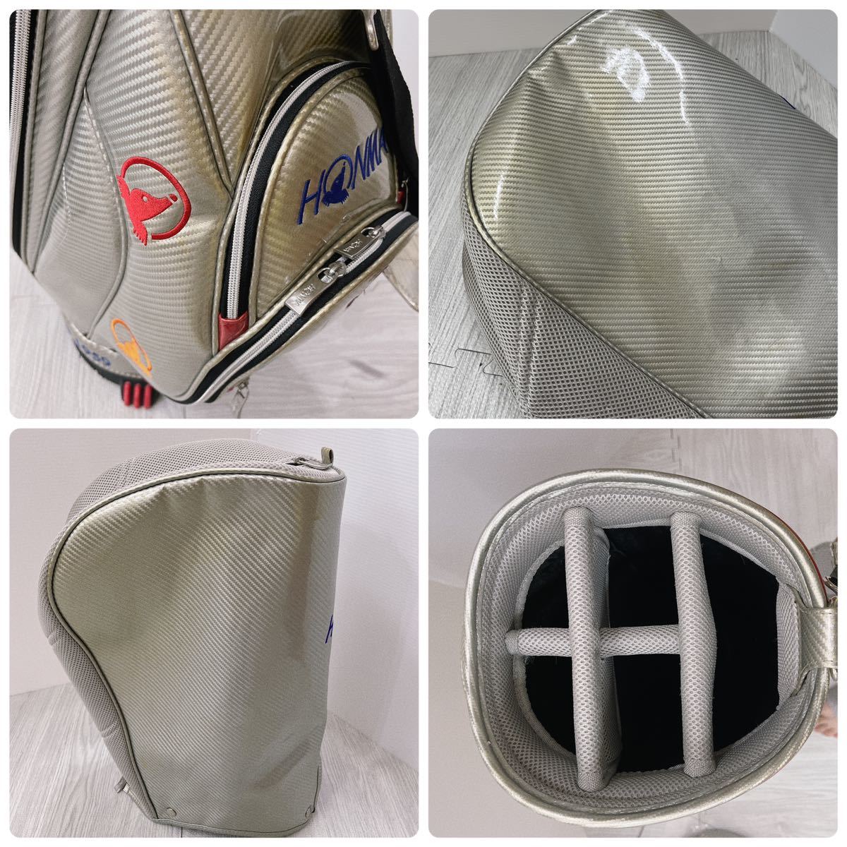 希少品 HONMA ホンマゴルフ キャディバッグ ゴルフバッグ モグラ刺繍