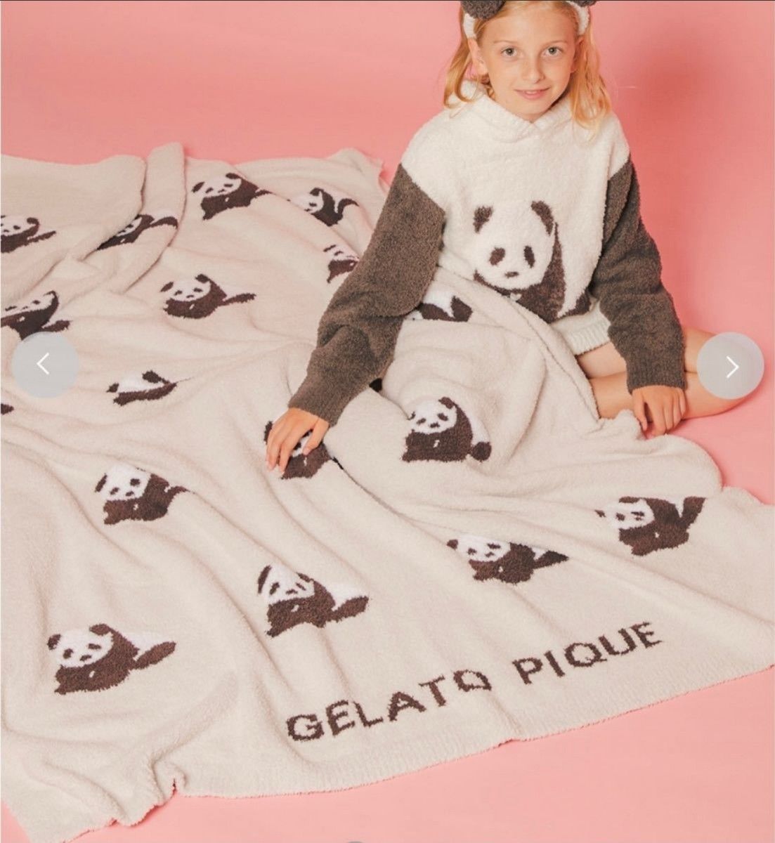 ジェラートピケ パウダー マルチカバー 毛布 ブランケット パンダ