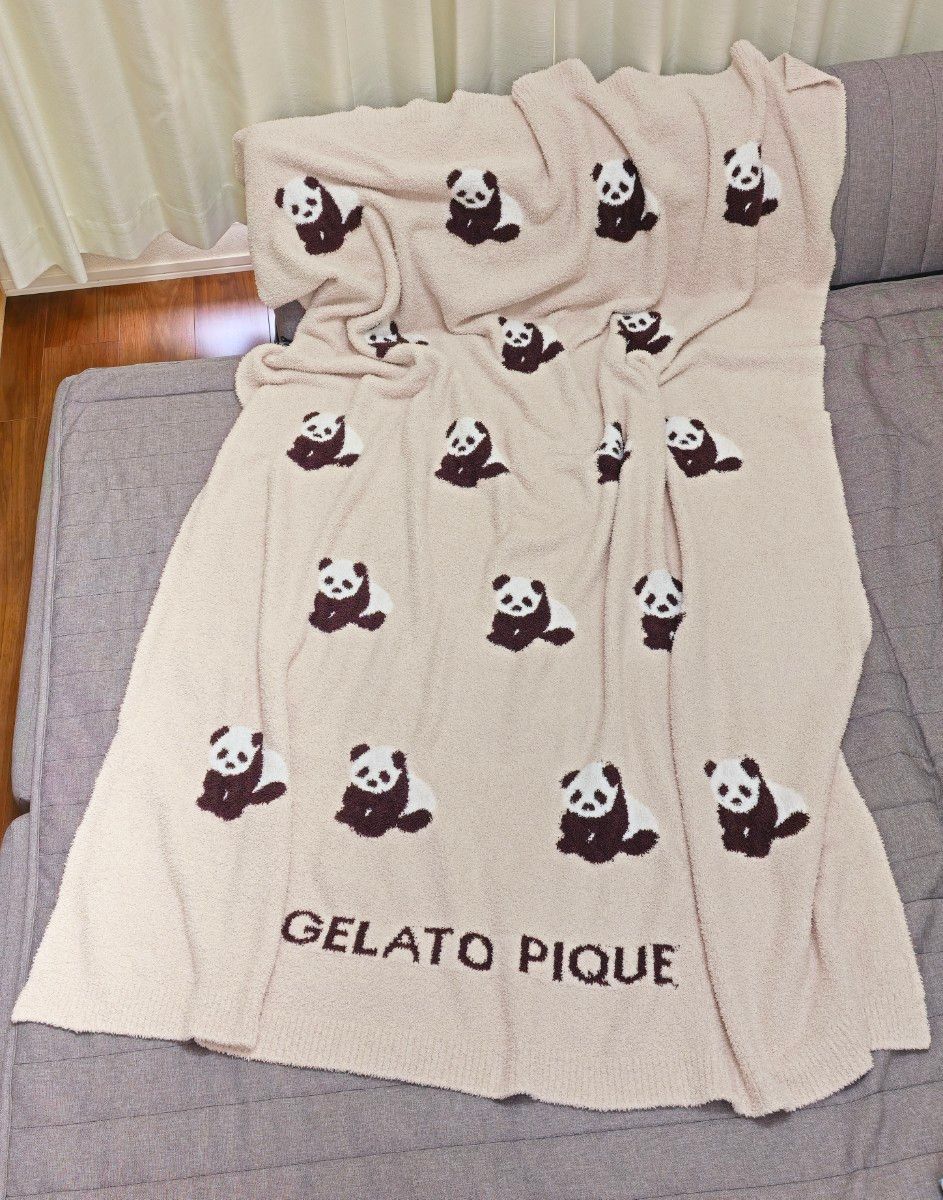 ジェラートピケ パウダー マルチカバー 毛布 ブランケット パンダ