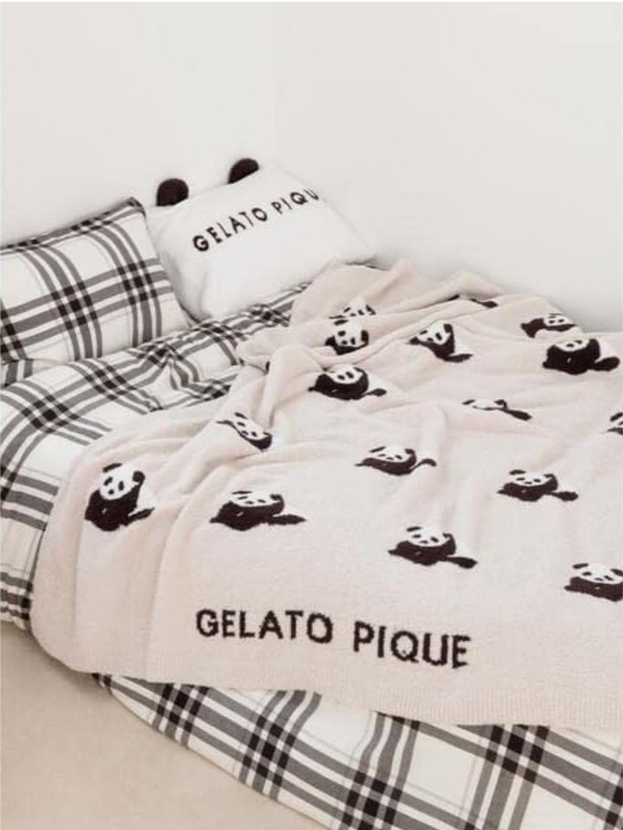 ジェラートピケ パウダー マルチカバー 毛布 ブランケット パンダ