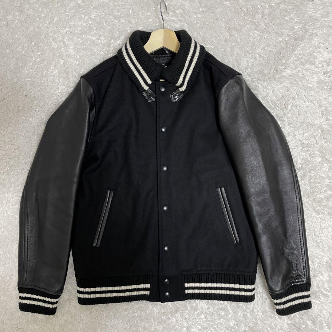 BEAMS ビームス スタジャン レザージャケット 切替 ドッキング 羊革