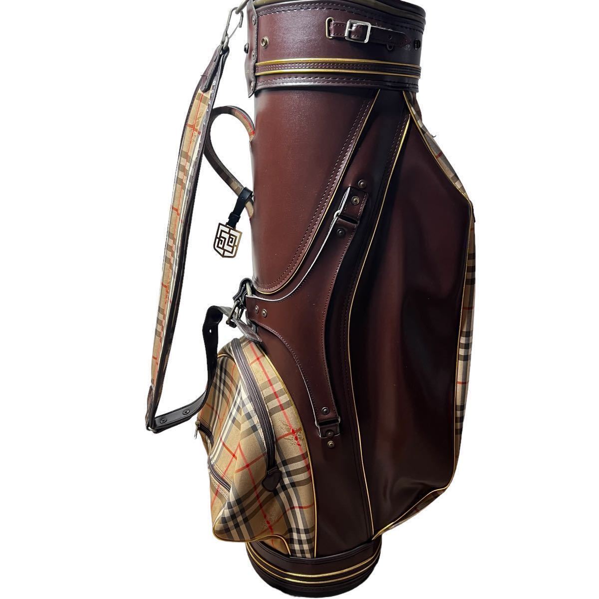 即決 burberrys 英国製 キャディバッグ バーバリー ゴルフキャディ