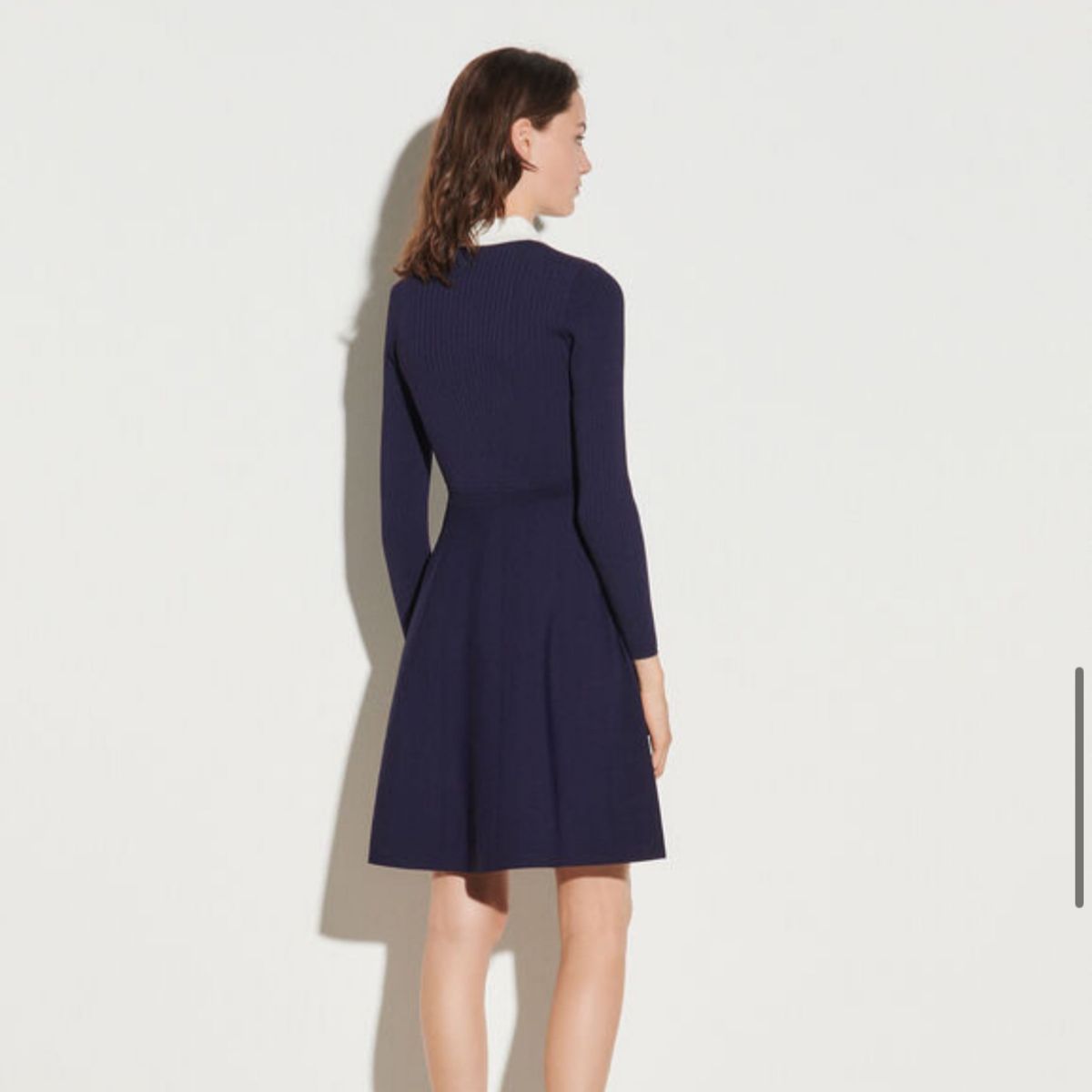 sandro サンドロ ニットワンピース 紺色 ネイビー 36 ワンピース 長袖