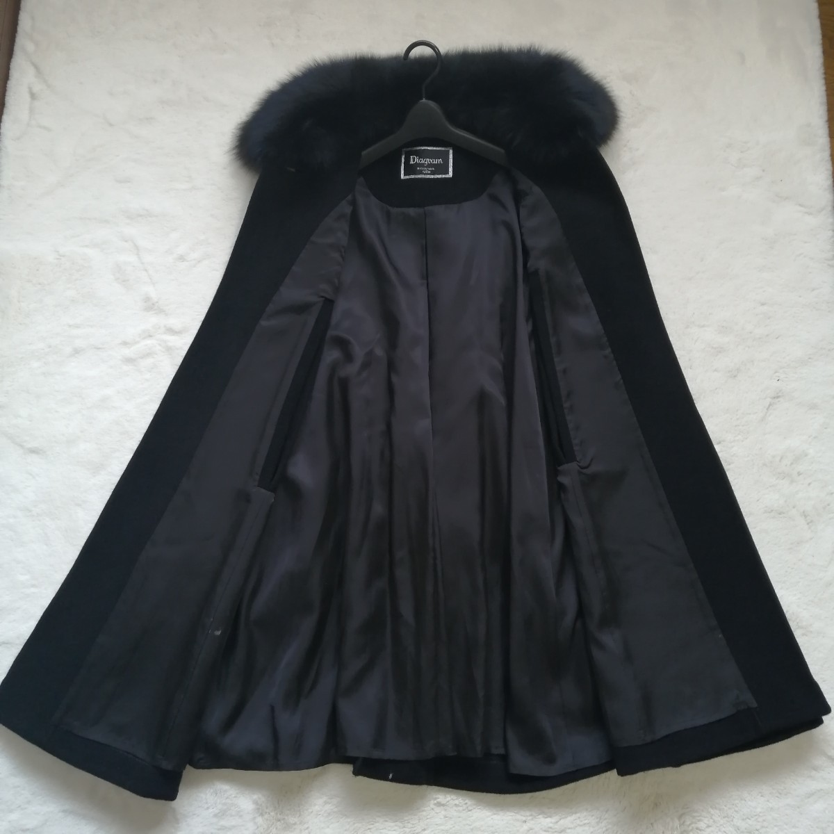 ダイアグラム ケープ ポンチョ マント コート フォックスファー
