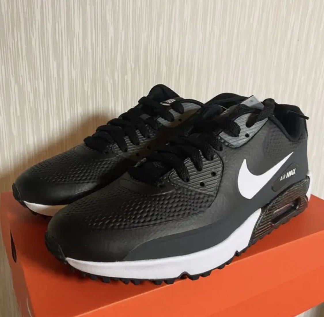 25 5cm ナイキ エア マックス 90 ゴルフ ブラック / ホワイト 定価以下