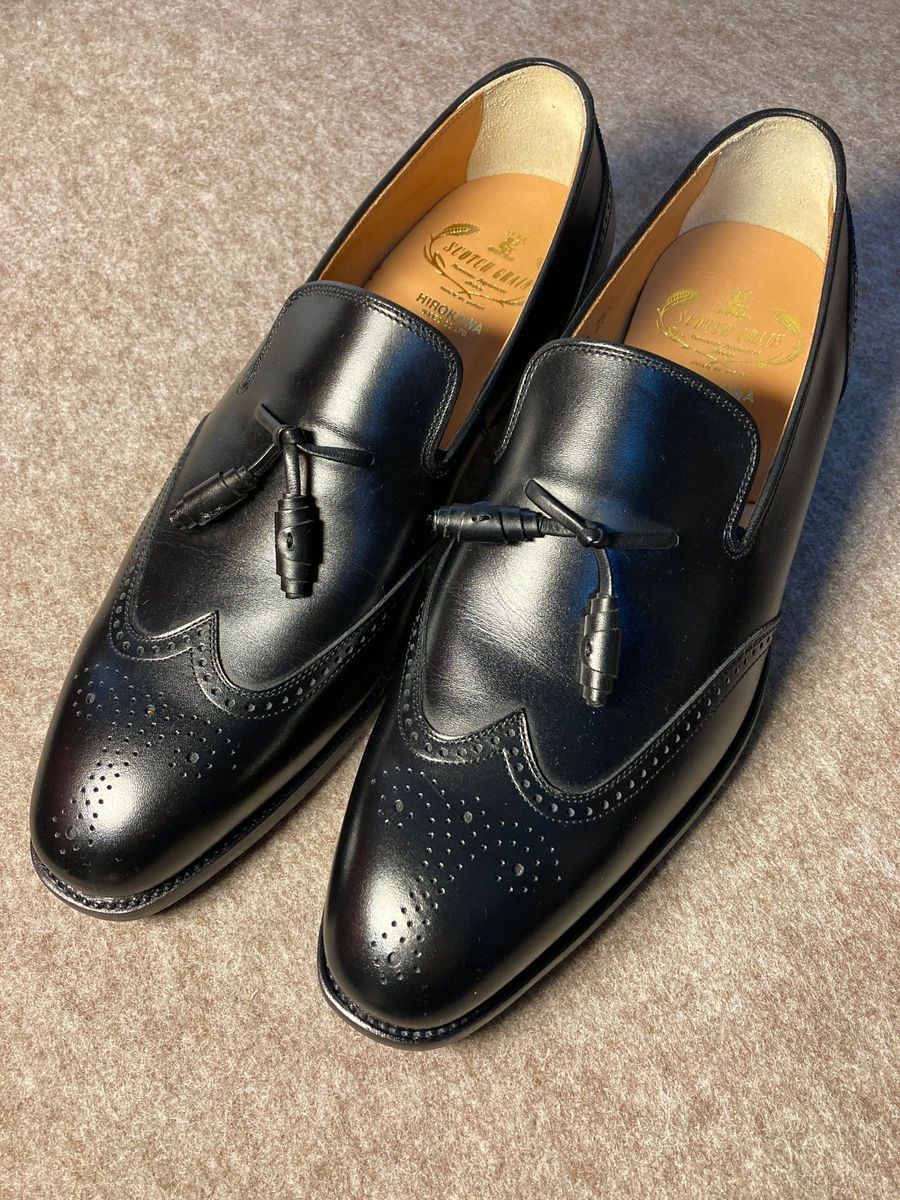 タッセルローファー 黒 スコッチグレイン F9063 25 1/2 未使用｜Yahoo