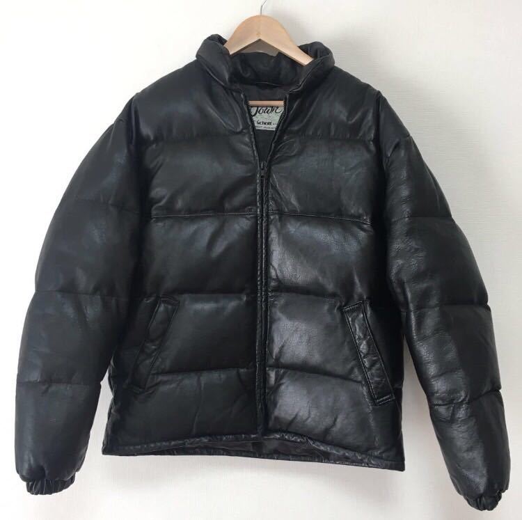 Schottショット 羊革オールレザーダウンジャケット42USA製メンズ本革
