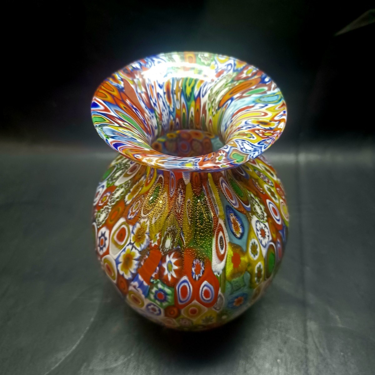 MURANO GLASS ムラノ ミルフィオリ イエロー グラス ヴェネチア