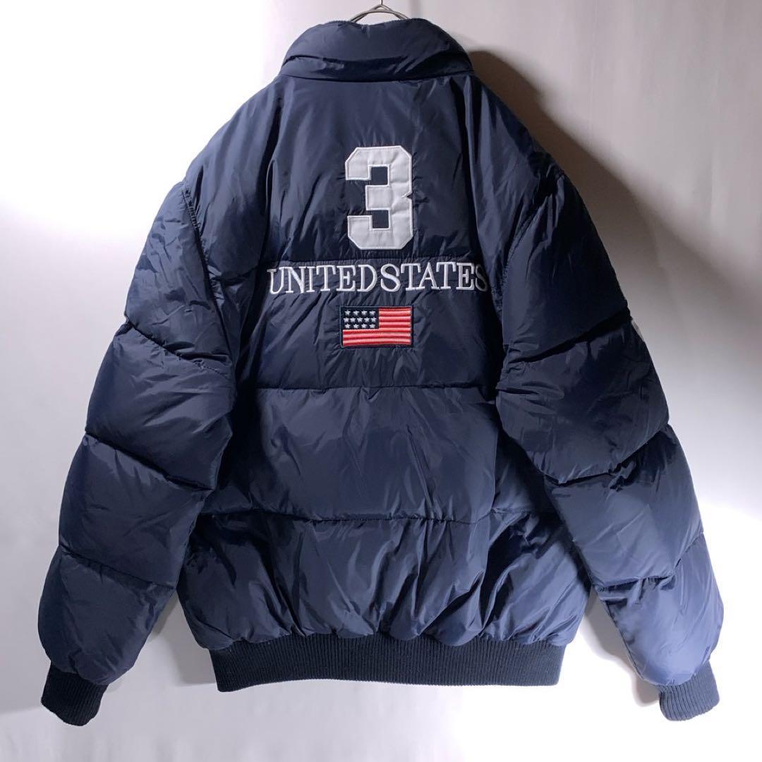 ポロラルフローレン ダウンジャケット ネイビー XL ビッグポニー 刺繍