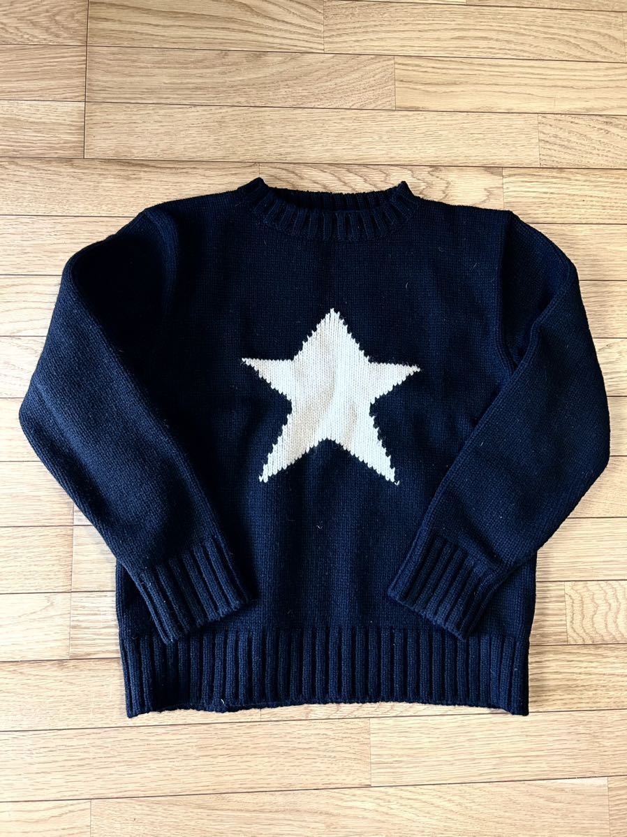 THREEFACE スリーフェイス スターニット S ブラック ウール ニット