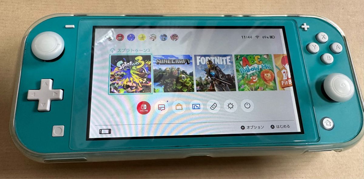 Nintendo Switch Liteターコイズ 保護フィルムひびありジャンク