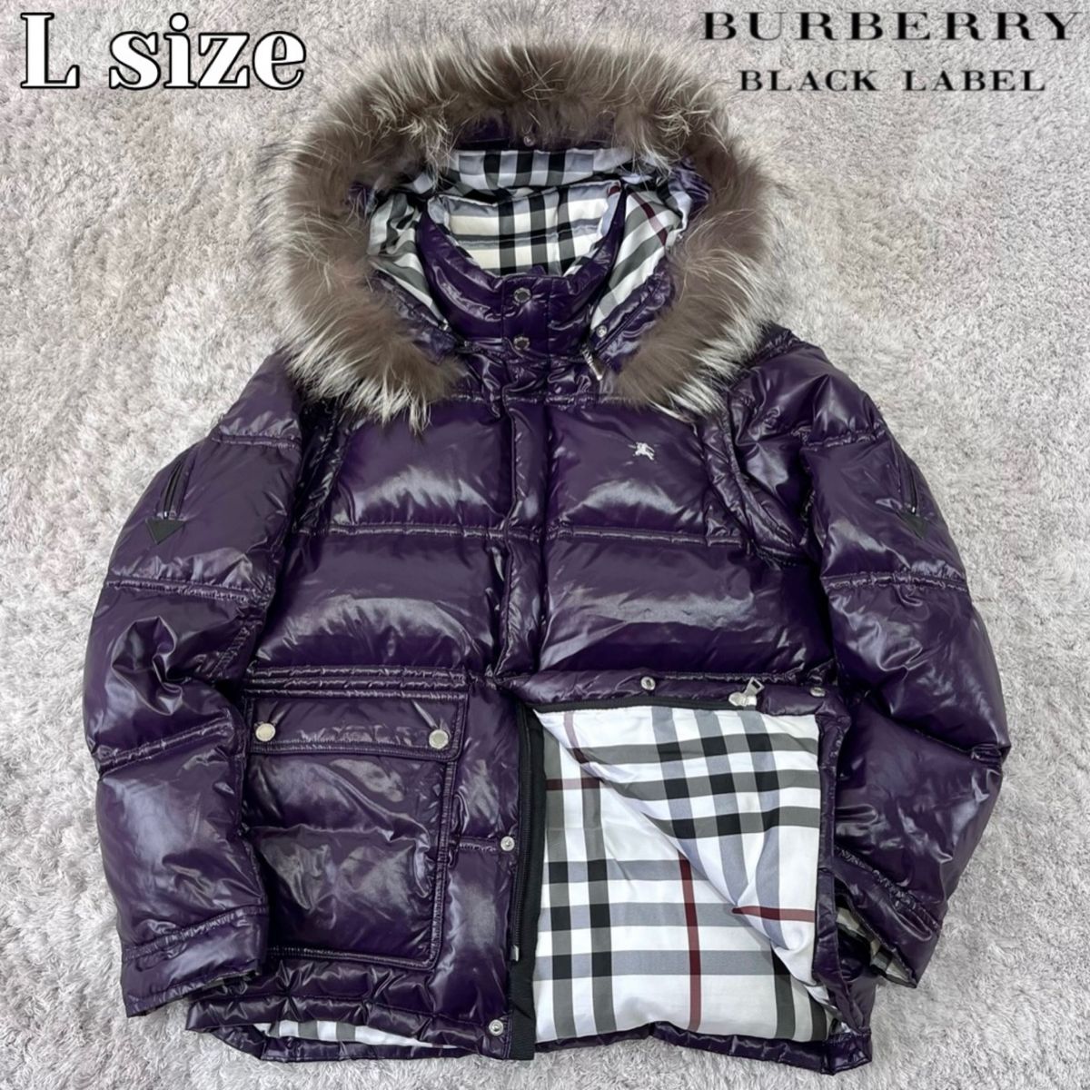 バーバリーブラックレーベル 6WAY フォックスファー ダウンジャケット