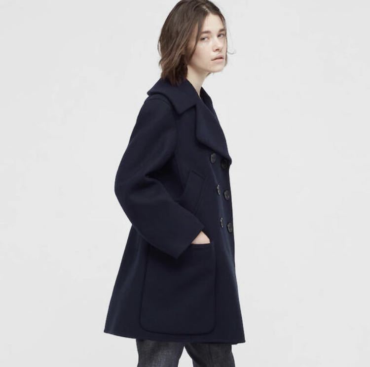 新品 ユニクロ ＋j ダブルフェイスピーコート Mサイズ ネイビー｜Yahoo