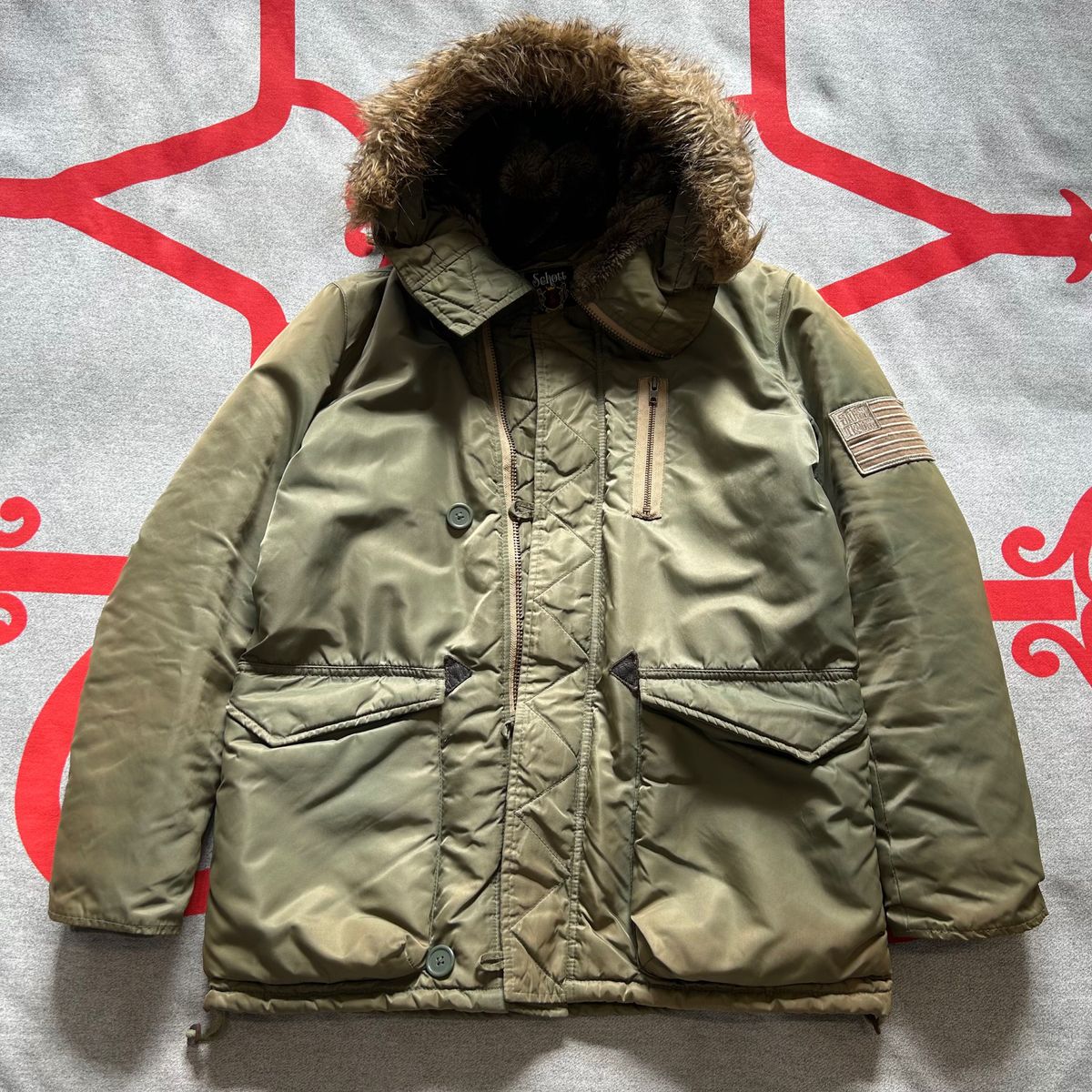 Stussy × Schott N3B ステューシー ショット ミリタリー ジャケット M