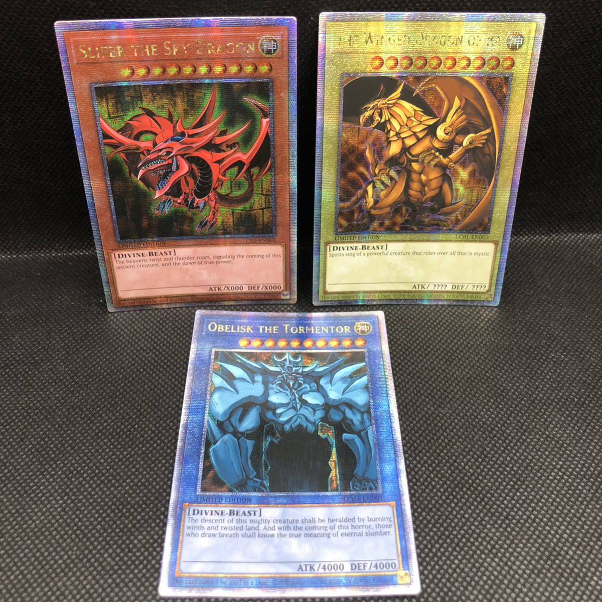 未使用品】遊戯王 英語版 オシリスの天空竜 オベリスクの巨神兵 ラーの