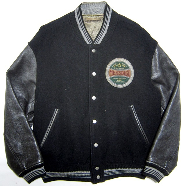 即決 MEN'S BIGI メンズL レザーアームスタジャン メンズビギ 希少