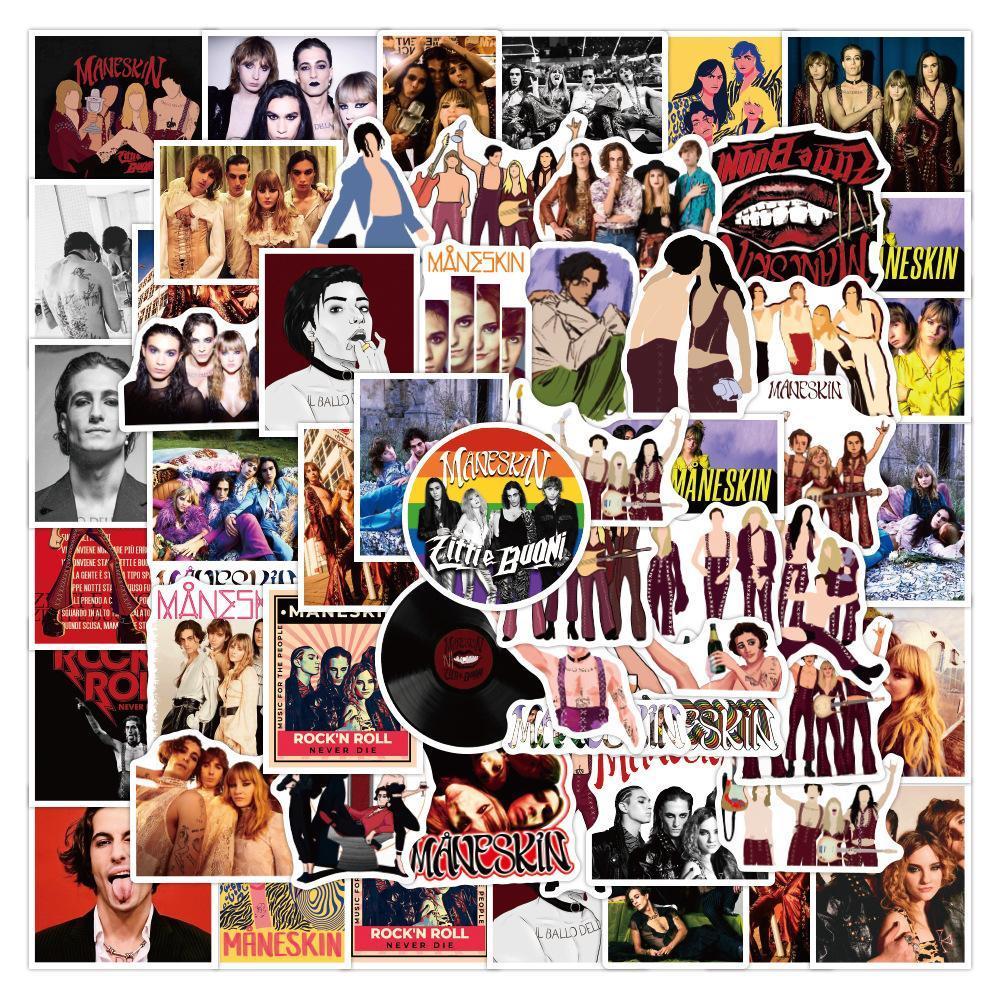 マネスキン ステッカー 50枚セット PVC 防水 シール Maneskin ロック
