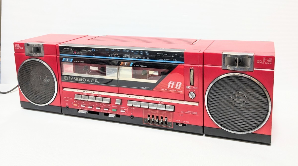 SANYO MR-FF8 ラジカセ カセットデッキ レッド 赤 サンヨー 三洋