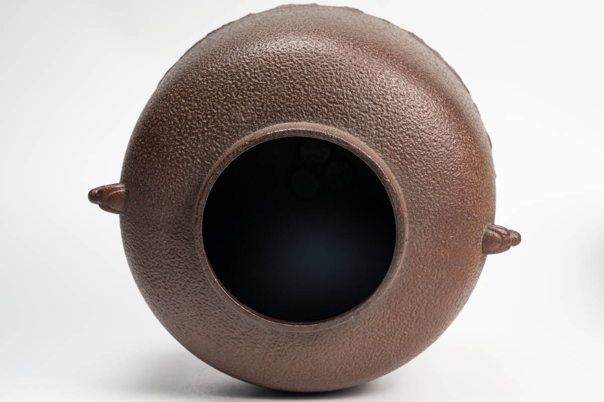 人間国宝 高橋敬典作 尻張釜 風炉釜「茶道具・釜・風炉用」共箱【真作