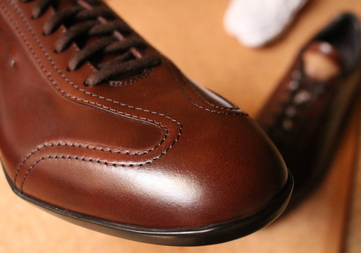 未使用・新品 イタリア Santoni サントーニ レザースニーカー レース