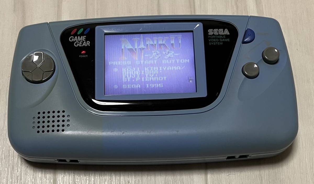 SEGA GAME GEAR ゲームギア本体 ブルー オマケ忍空ソフト付き 説明書