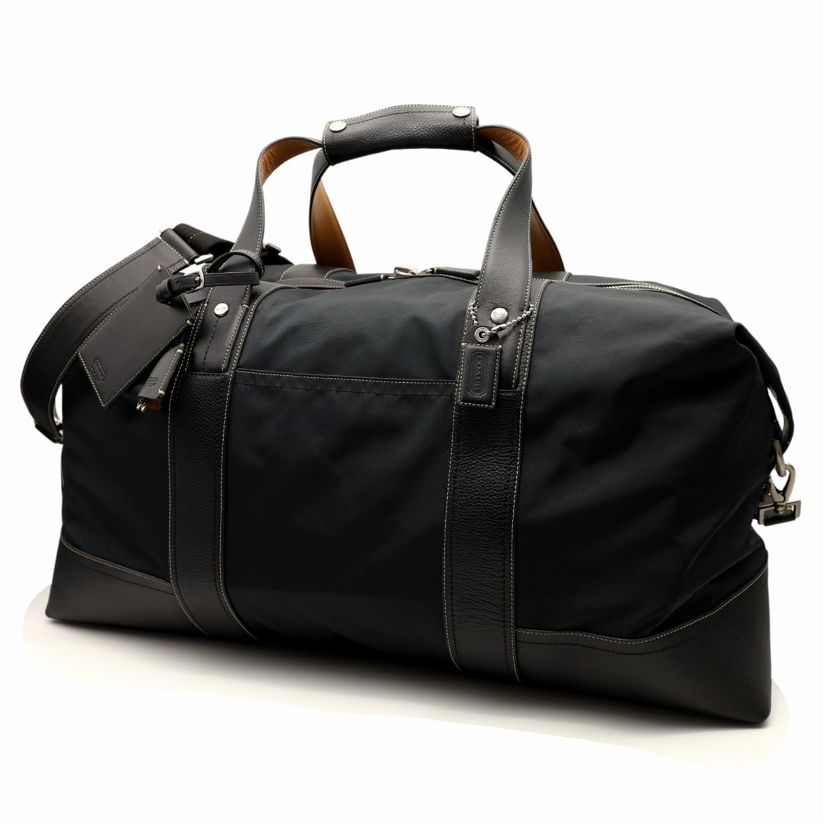 送料無料 美品 COACH コーチ メンズ ボストンバッグ ナイロン レザー