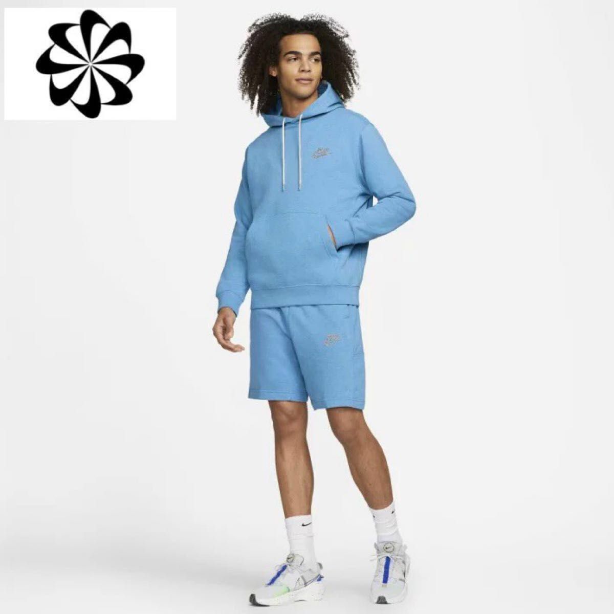 新品】NIKE スウェット 上下セット パーカー ハーフパンツ ブルー系