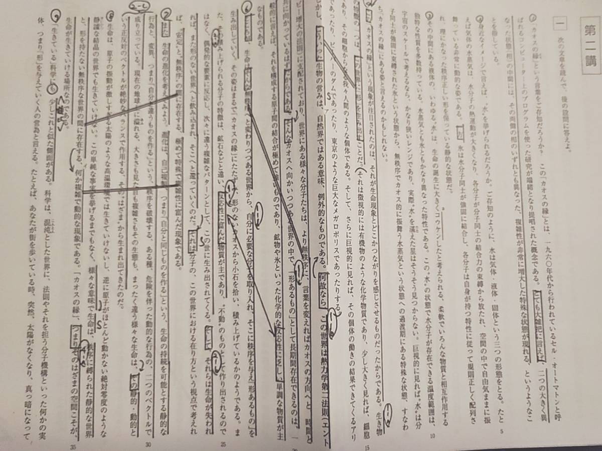 東進 東大特進クラス 林修先生 通期 東大現代文 講義・解説プリント