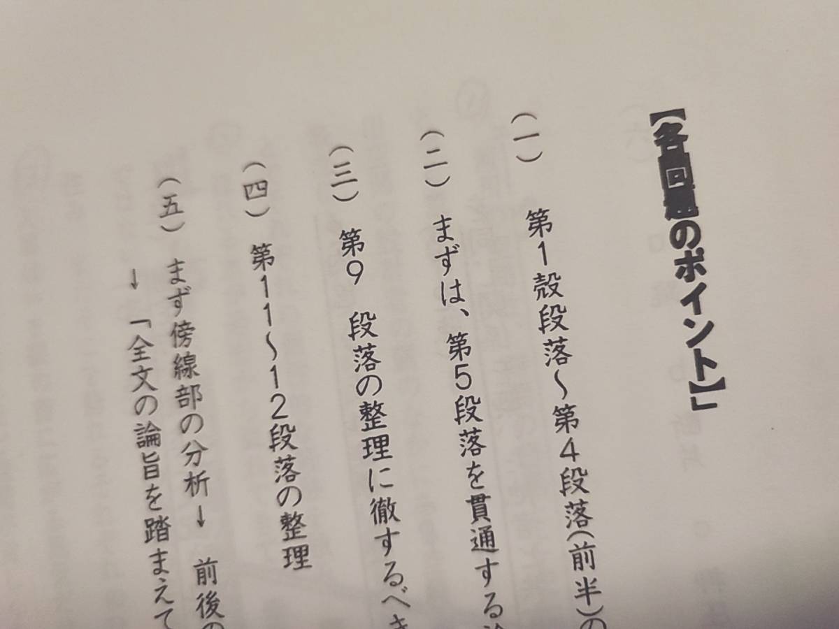 東進 東大特進クラス 林修先生 通期 東大現代文 講義・解説プリント