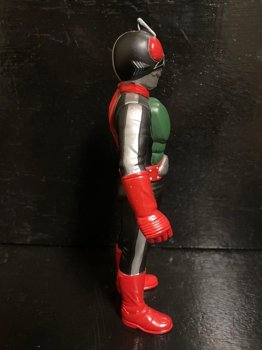 仮面ライダー2号 ソフビ 当時物 黒ヘルメット バンダイ レア 美品