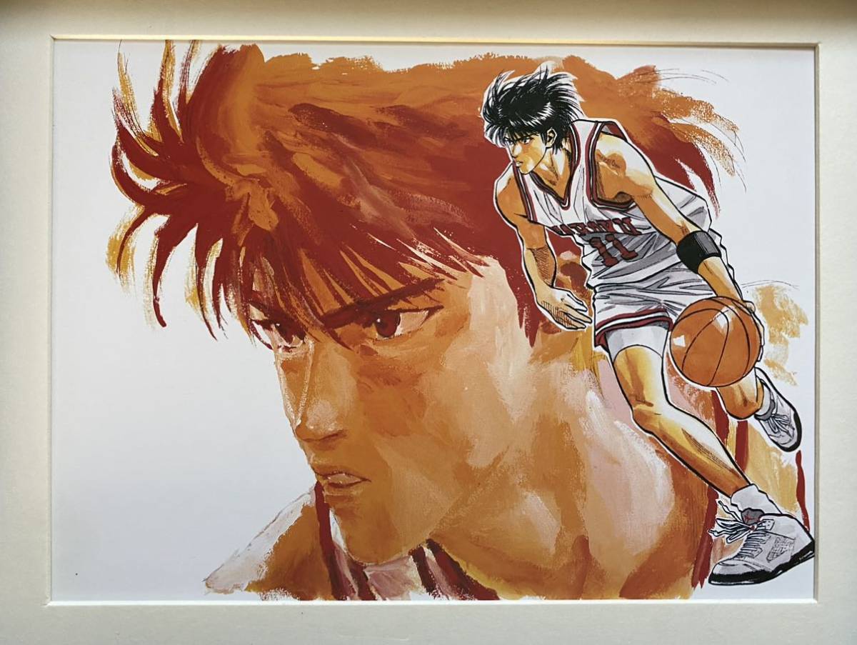 額装品】スラムダンク SLAM DUNK 流川楓 井上雄彦 イラスト 検)セル画