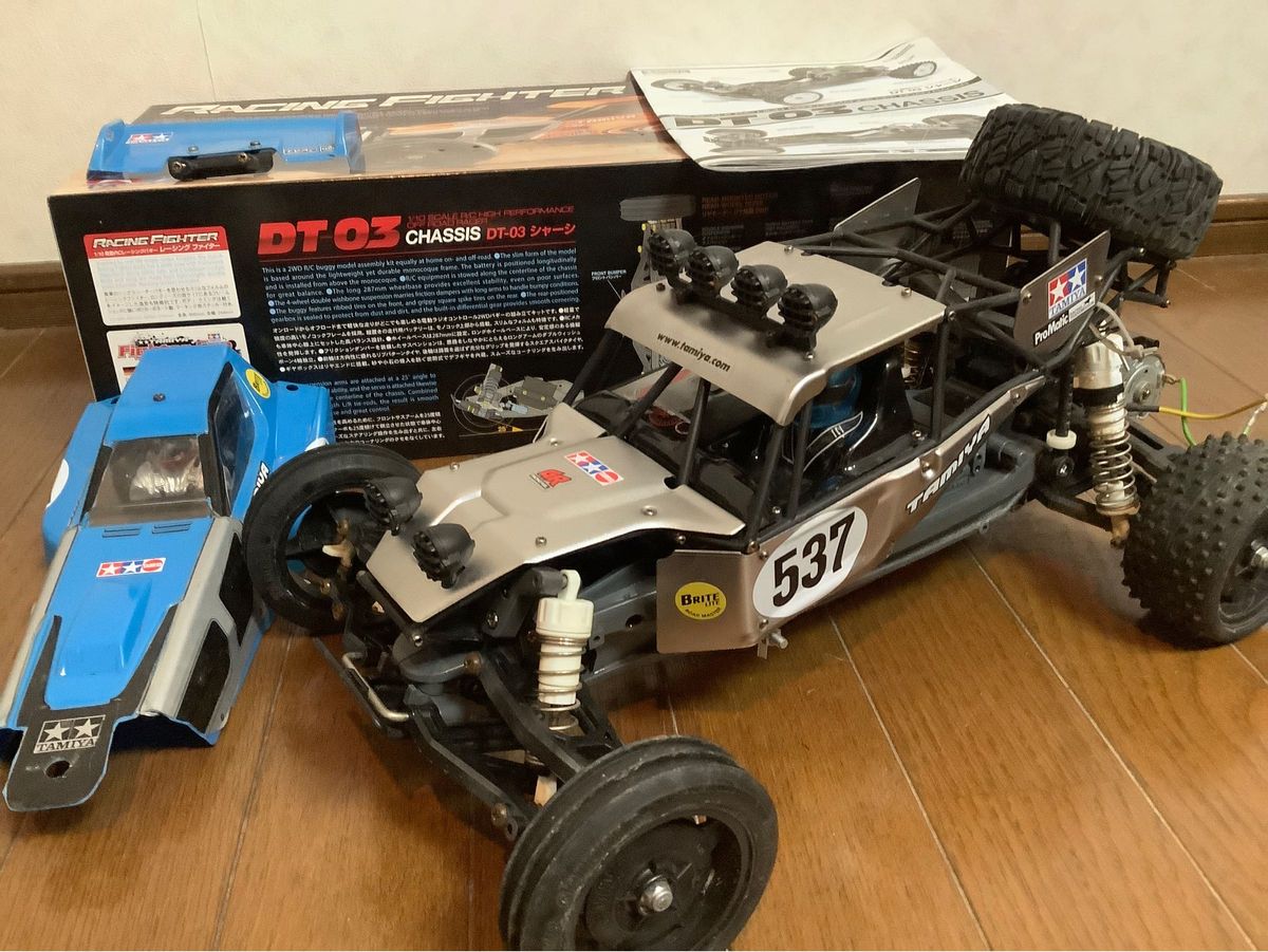 タミヤ DT-03 レーシングファイター 金属ボディ付き メカレス ジャンク