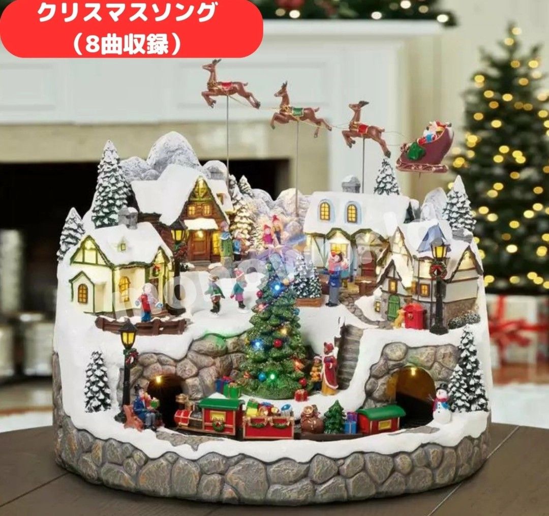 スノーホリデービレッジ クリスマス オルゴール 置物 クリスマスツリー