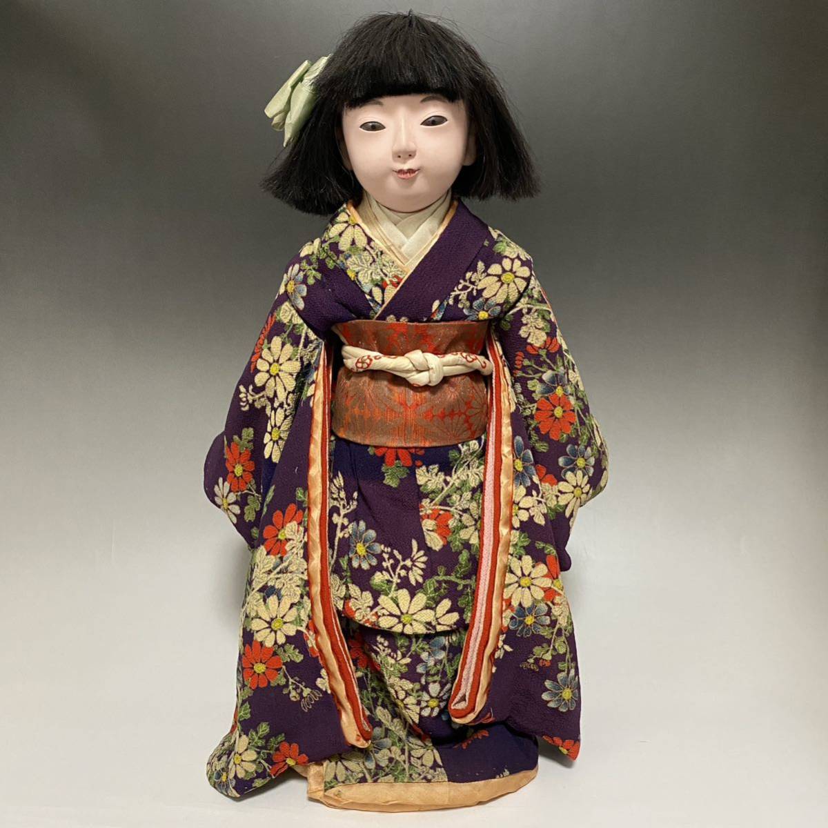 Yahoo!オークション - 明治期 市松人形 女の子 46cm 永徳斎 古代縮緬