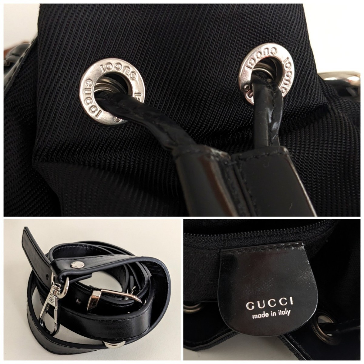良品 GUCCI オールドグッチ バンブー ヴィンテージ 2way 巾着 バケツ