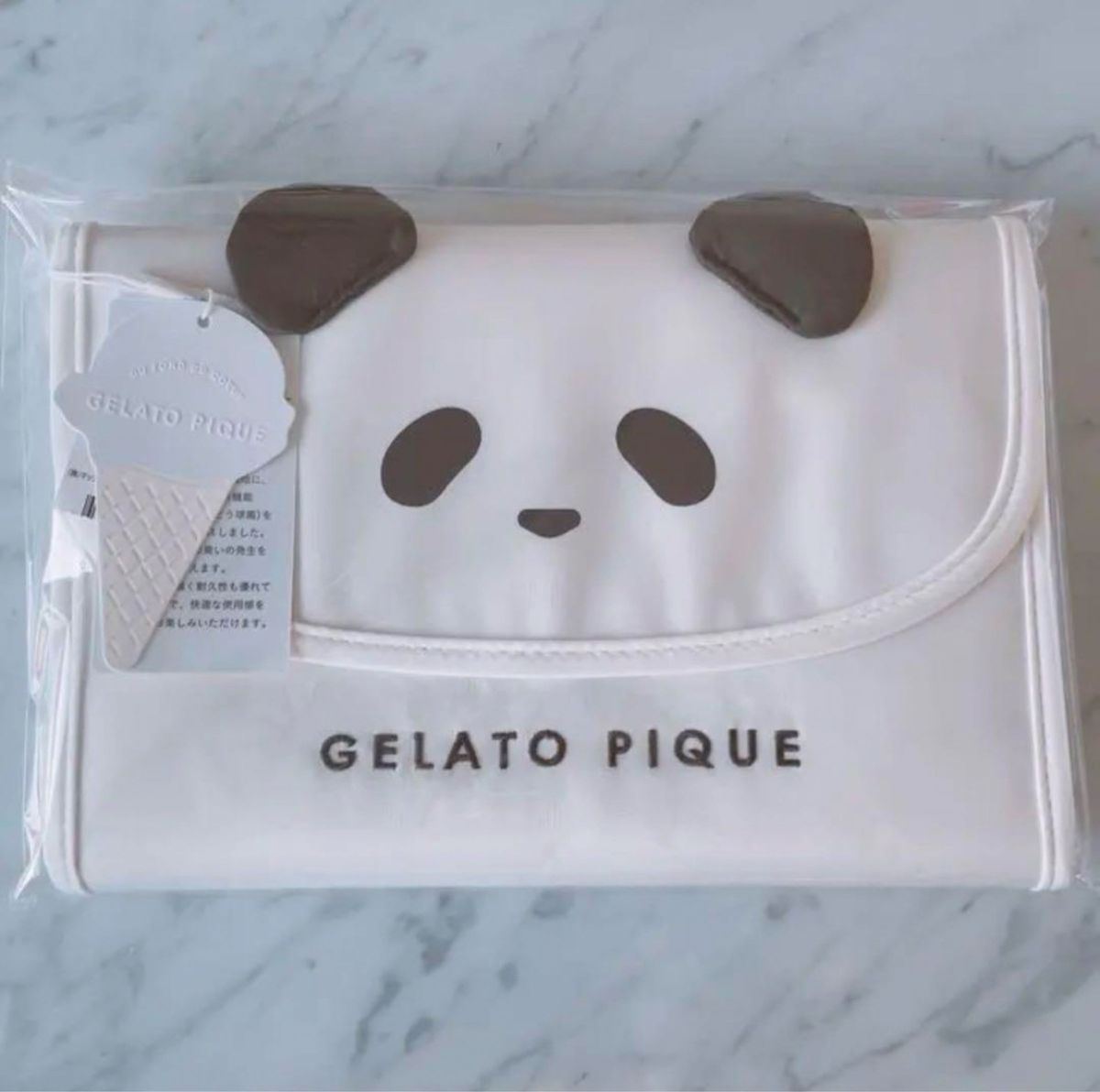 ジェラートピケ 母子手帳ケース パンダモチーフ アニマル マルチケース