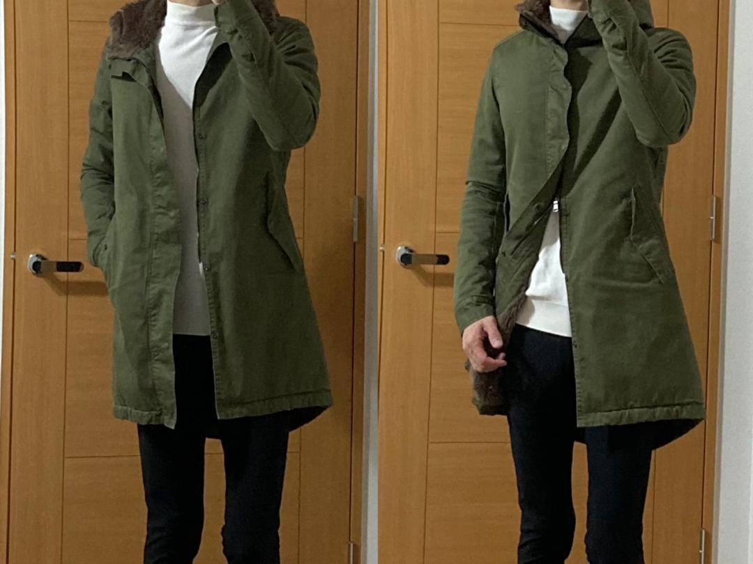 定価8万 wjk stretch satin M64 ボアモッズコート S カーキ ジャケット