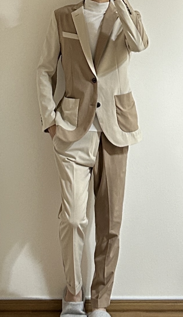 LEON掲載 定価15万 1piu1uguale3 STRETCH CRAZY JACKET&SLACKS サイズ