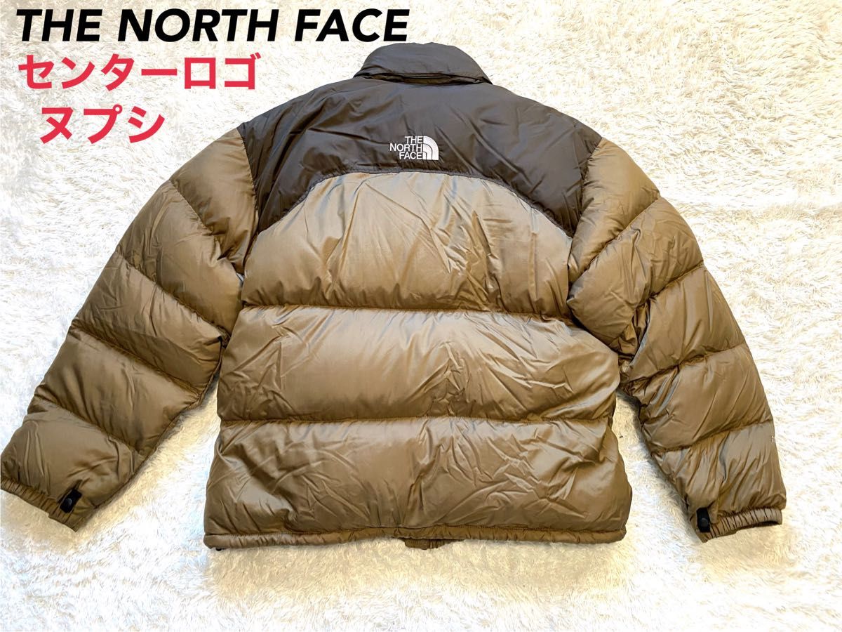 人気 センターロゴ THE NORTH FACE ヌプシダウン ブラウン 茶 ツートン