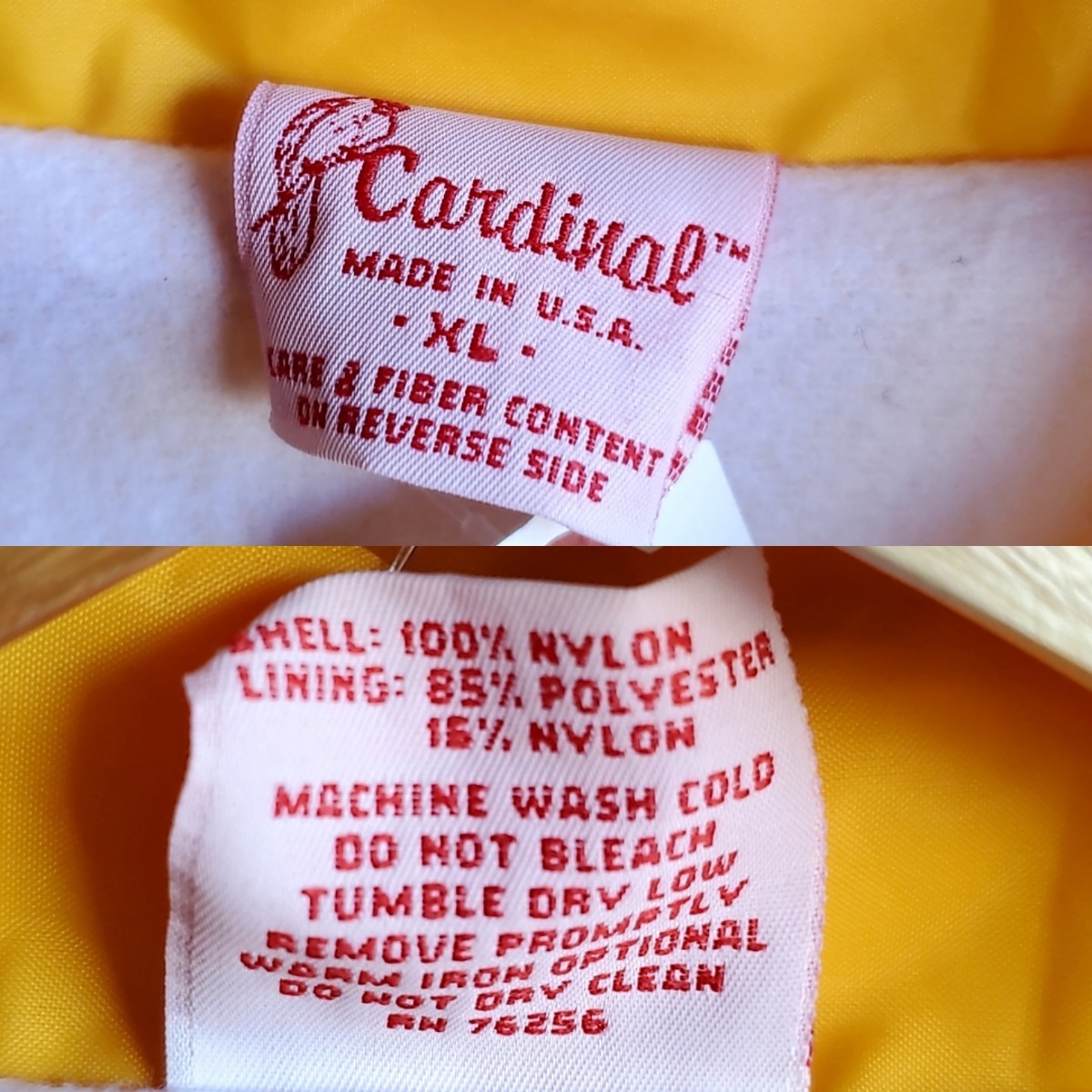 C16 90s USA製 Cardinal ナイロン コーチジャケット sizeXL 黄色